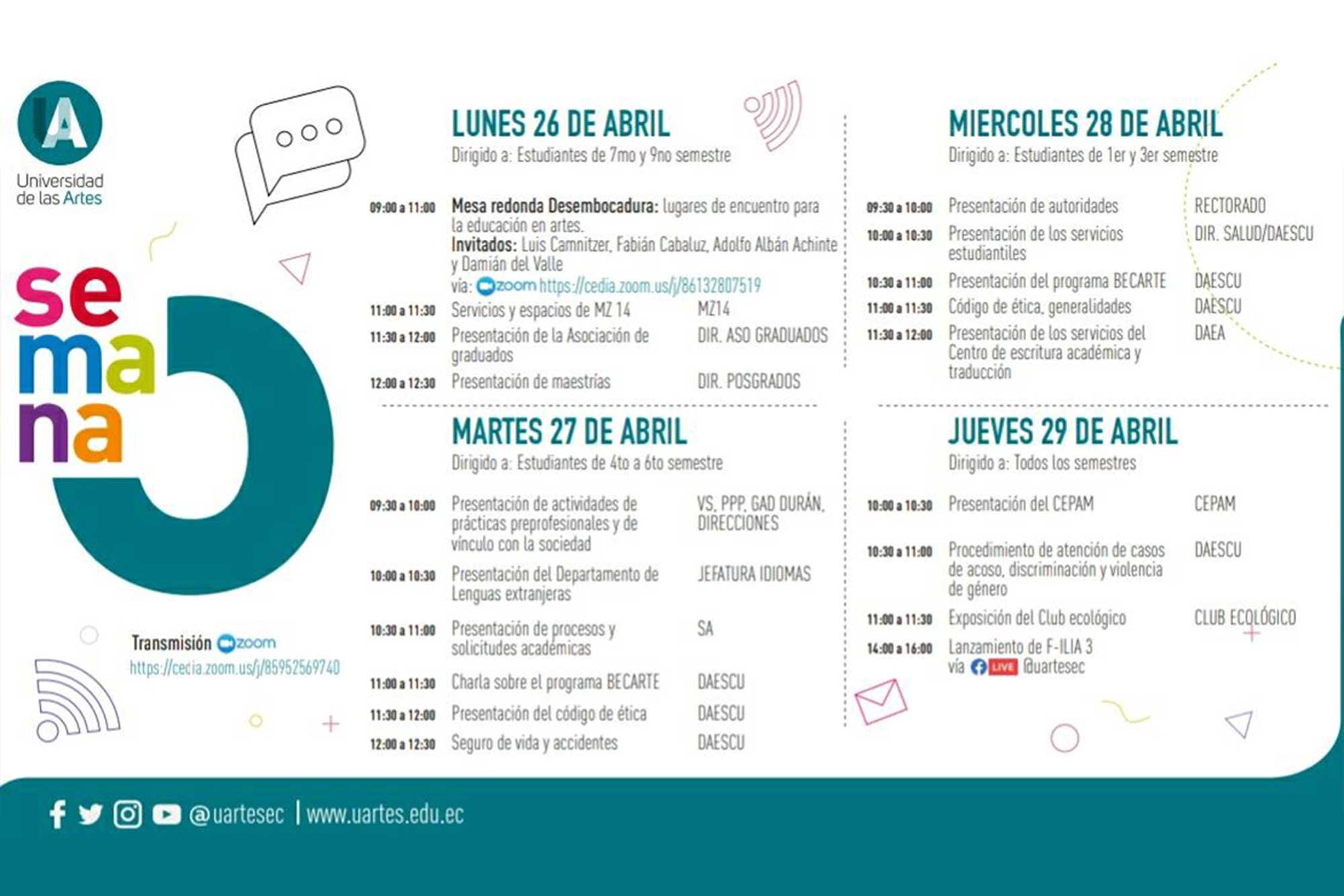 La Semana Cero de la UArtes - Universidad de las Artes